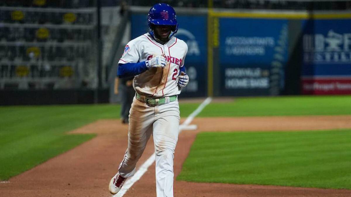  Knoxville Smokies infielder Jefferson Rojas (2) scores a run during a Minor League baseball game between the Knoxville Smokies and Birmingham Barons at Covenant Health Park in Knoxville, Tenn., on June 2, 2026. | Angelina Alcantar/ News Sentinel / USA TODAY NETWORK via Imagn Images 