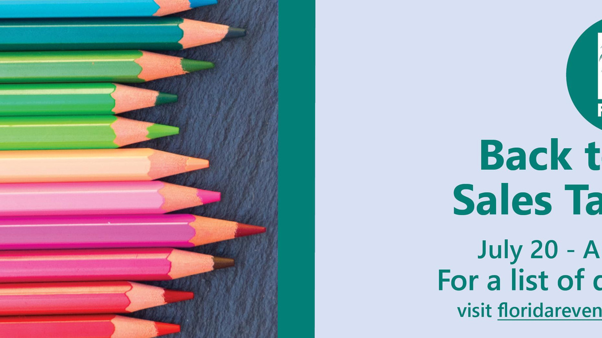 Florida sales tax holiday for school supplies will be July 20-Aug. 20, 2026.