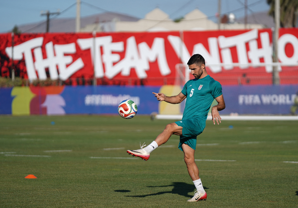 Soccer Football - FIFA World Cup 2026 - Iran Training - Centro Xoloitzcuintle, Tijuana, Mexico - June 12, 2026 Iran's Milad Mohammadi during training REUTERS/Victor Medina