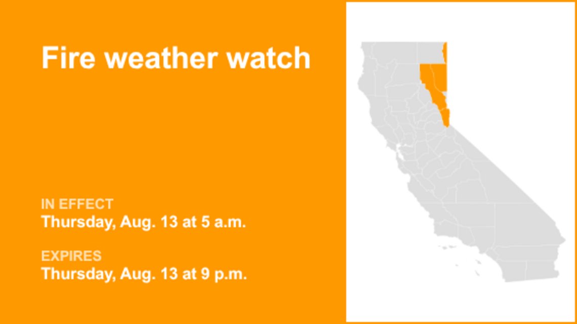 UPDATE: Fire weather watch for Greater Lake Tahoe and Truckee area for Thursday 