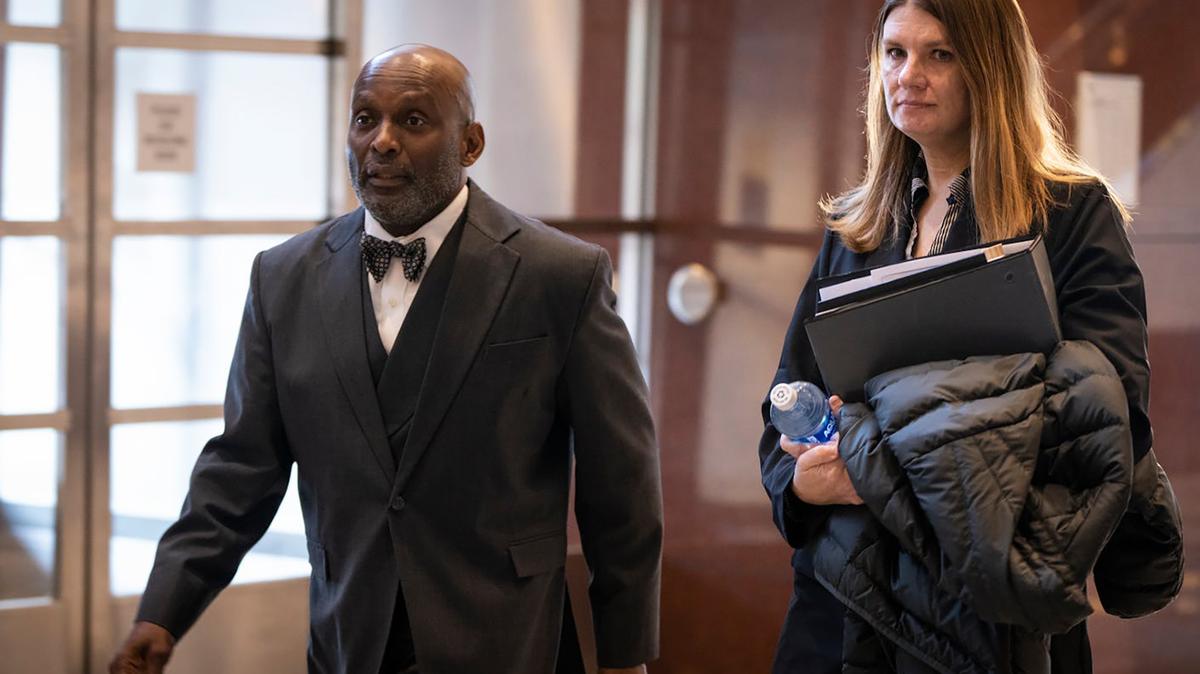Feeding Our Future founder Aimee Bock, right, walks into federal court with her attorney, Kenneth Udoibok, on Feb. 10, 2025. (Leila Navidi/The Minnesota Star Tribune/TNS)