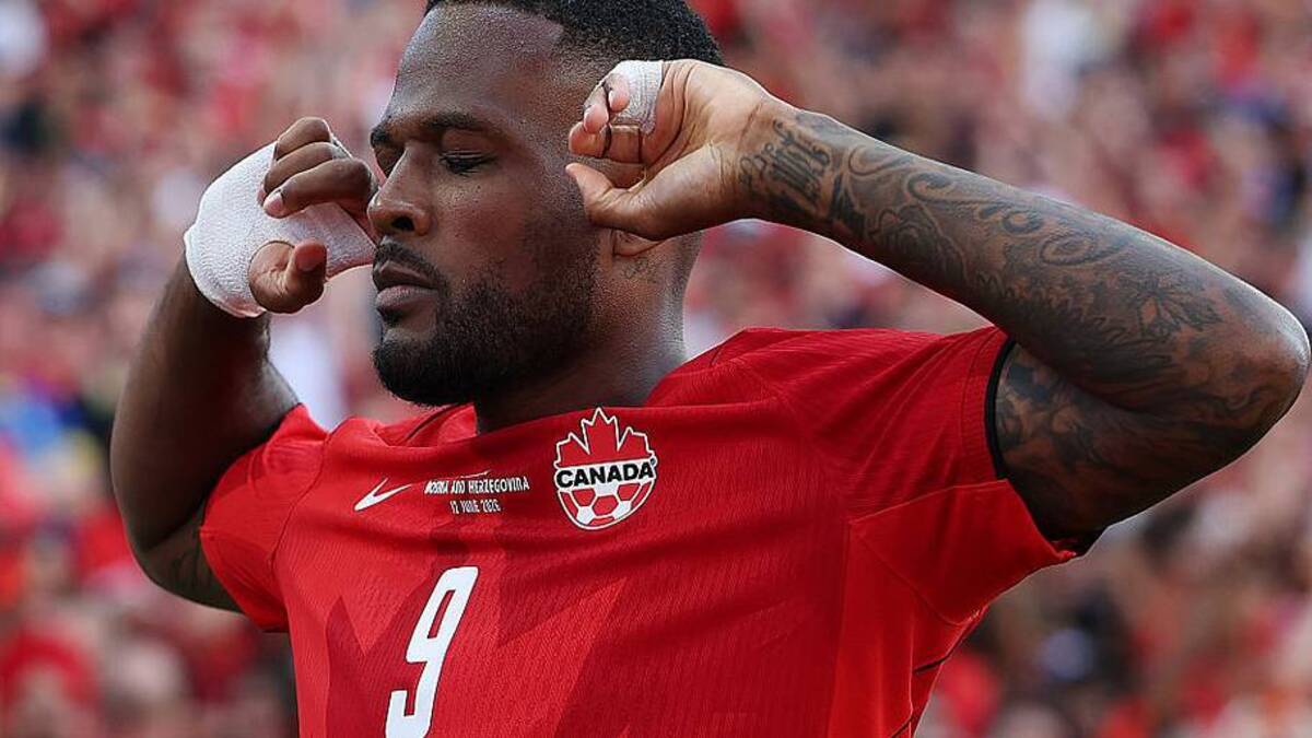  Cyle Larin scored Canada's first goal at the 2026 World Cup. | Charlotte Wilson/Getty Images 