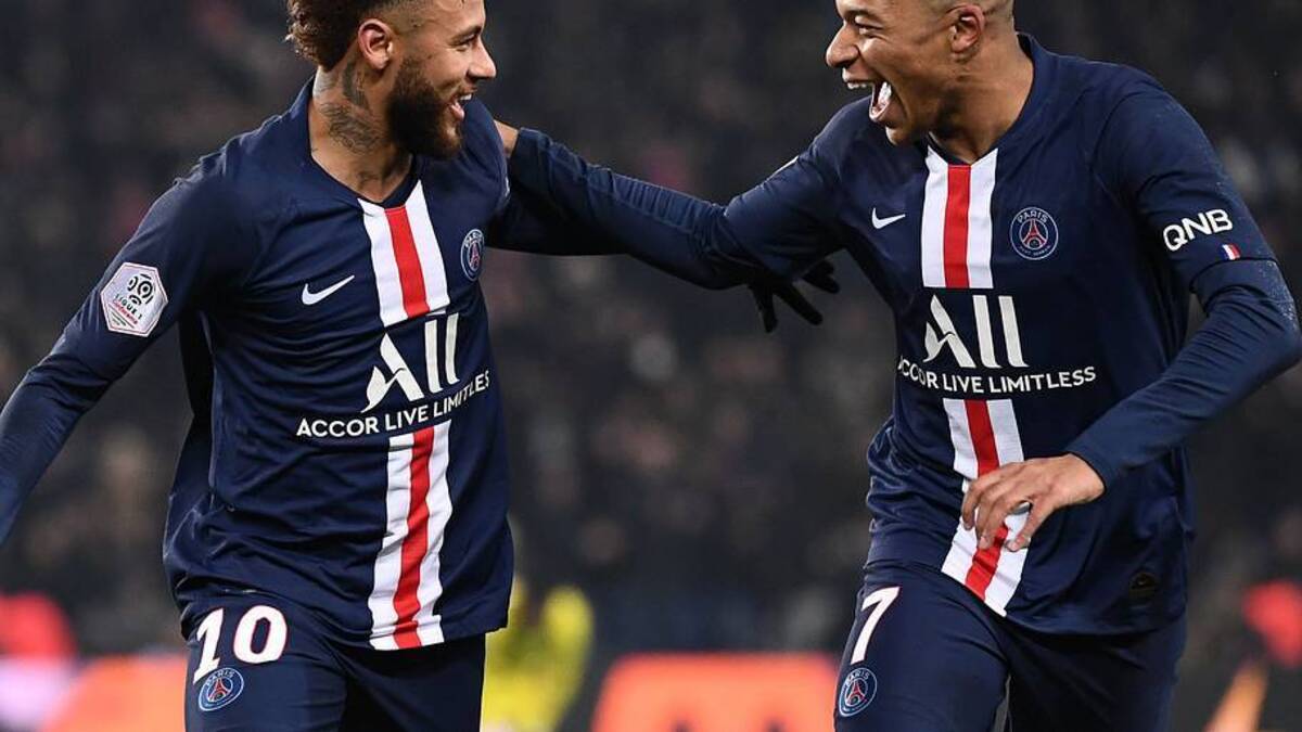  Mbappé (right) and Neymar played six seasons together at PSG. | Franck Fife/AFP/Getty Images 