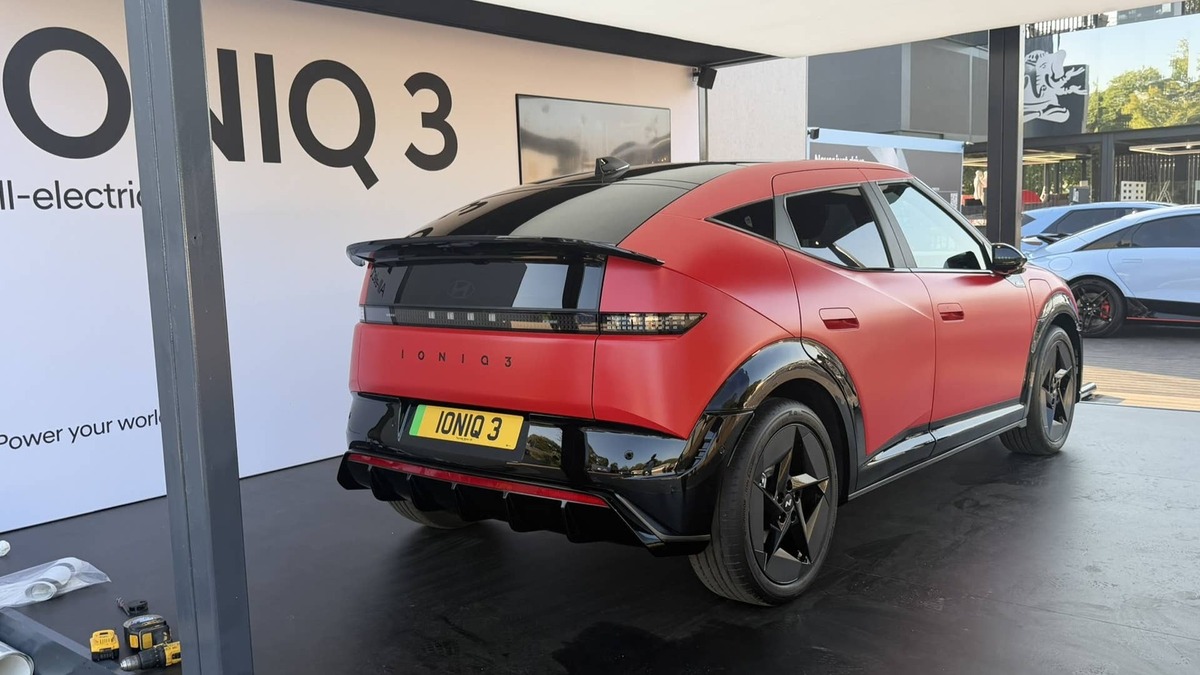  Fierce Red Matte 2027 Hyundai Ioniq 3 N-Line at 2026 Goodwood Festival of Speed Adam Lynton/Autoblog