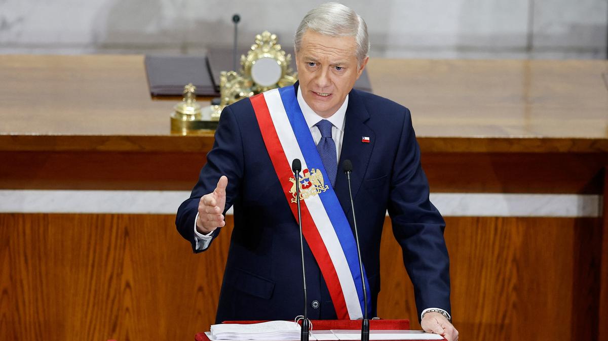 Chile's president Jose Antonio Kast delivers his first annual speech to the nation, at the Congress, in Valparaiso, Chile, June 1, 2026. REUTERS/Rodrigo Garrido
