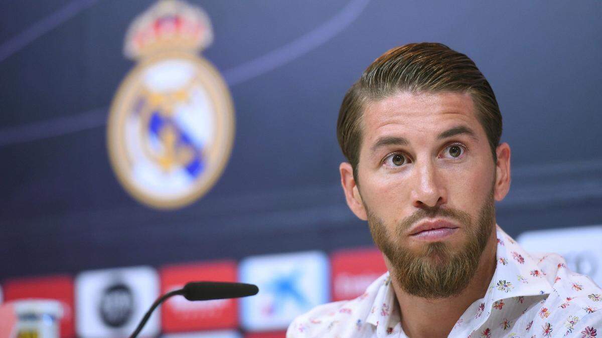 El defensa y capitán del Real Madrid Sergio Ramos durante la rueda de prensa ofrecida en el estadio Santiago Bernabéu, el 30 de mayo de 2019.