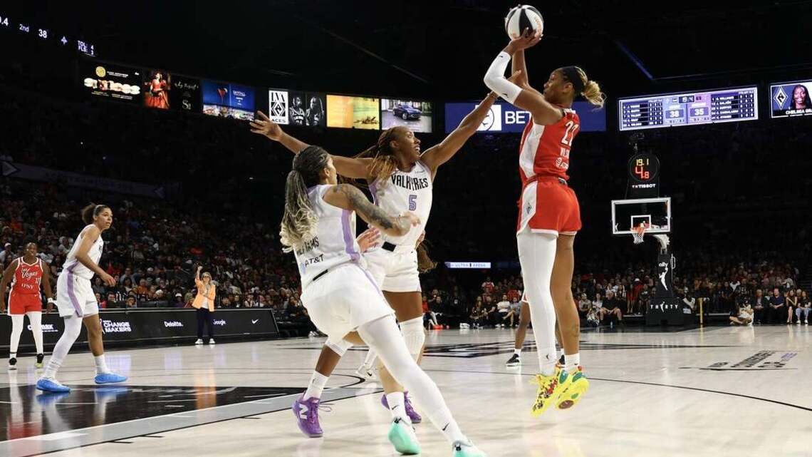 Aces hold off Valkyries behind A'ja Wilson, Jackie Young 