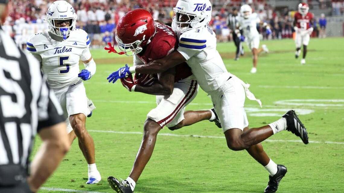 Chris Marshall's big haul highlights Arkansas' romp over Tulsa 