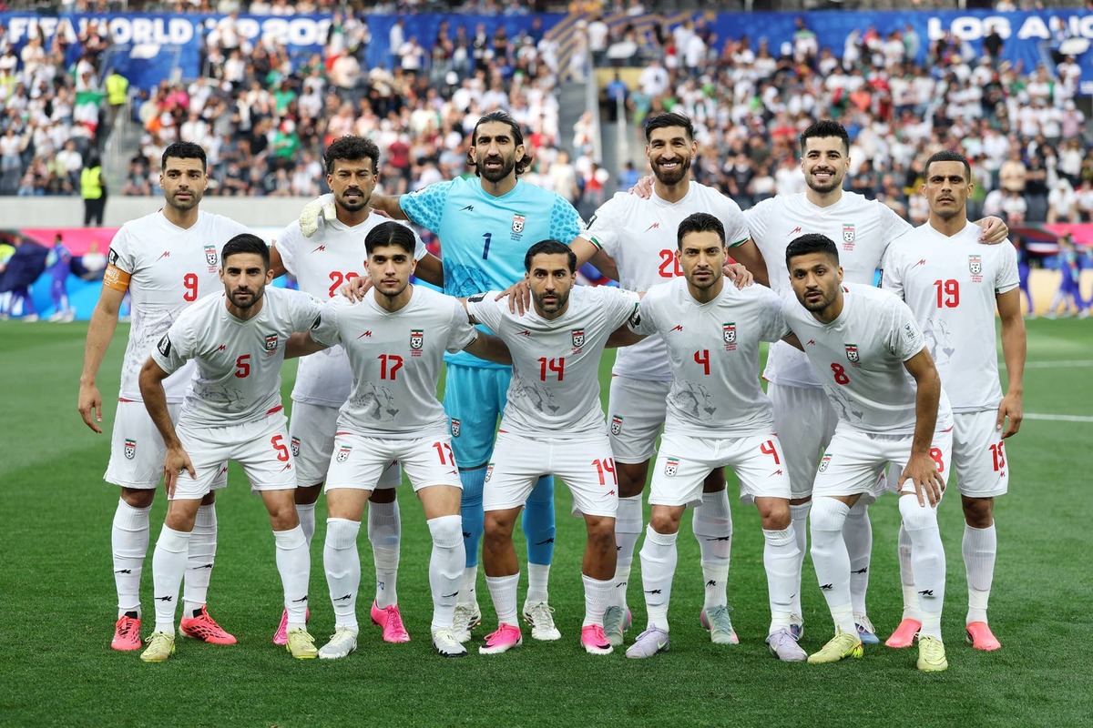  Players of IR Iran pose for a team photograph before the FIFA World Cup 2026 Group G match between IR Iran and New Zealand at Los Angeles Stadium on June 15, 2026 in Inglewood, California. (Photo by Harry How/Getty Images) Photo by Harry How/Getty Images