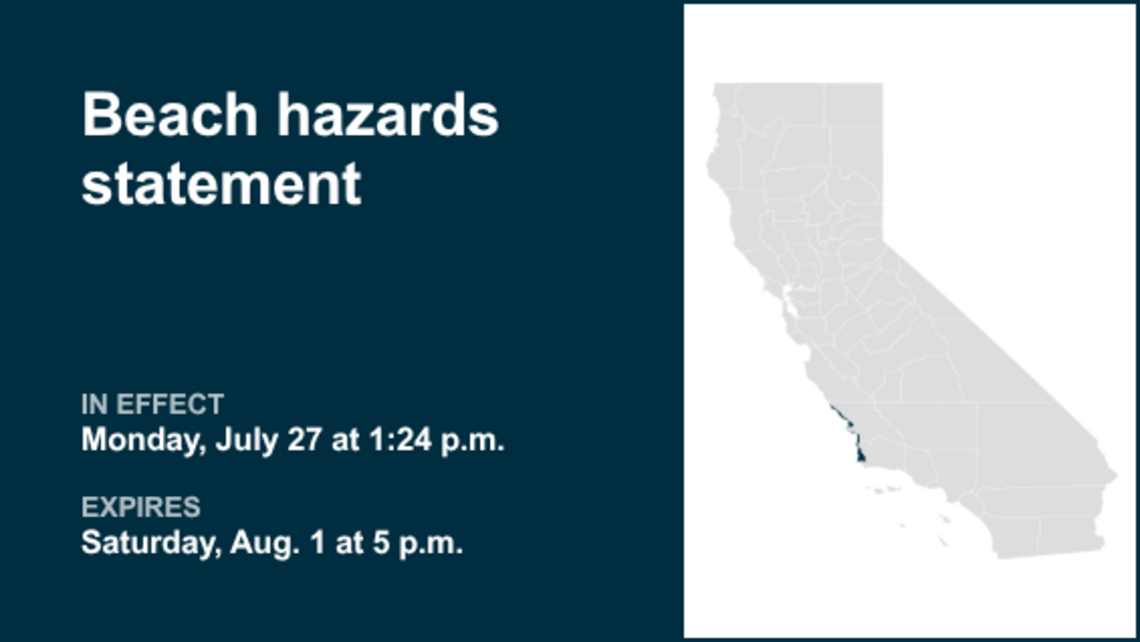 UPDATE: Beach hazards statement issued by the NWS until early Saturday evening 