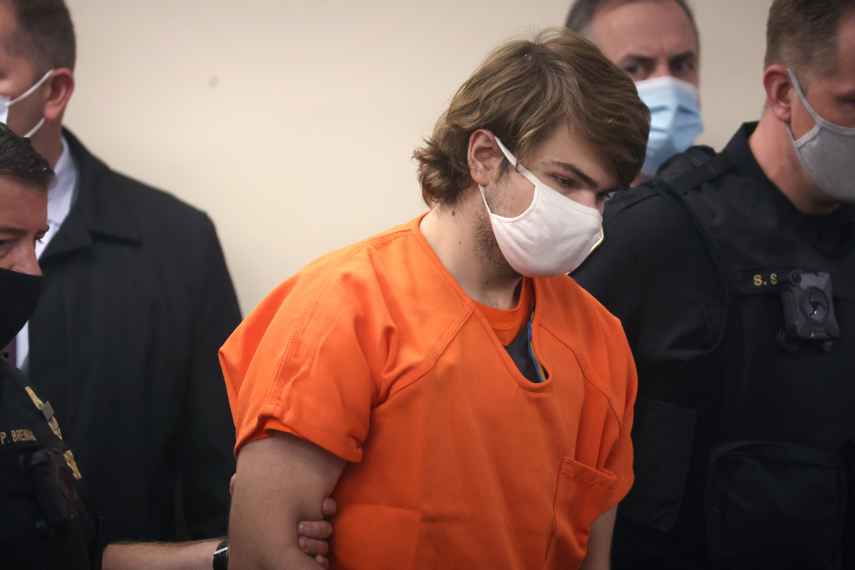  Payton Gendron arrives for a hearing at the Erie County Courthouse on May 19, 2022, in Buffalo, New York. 