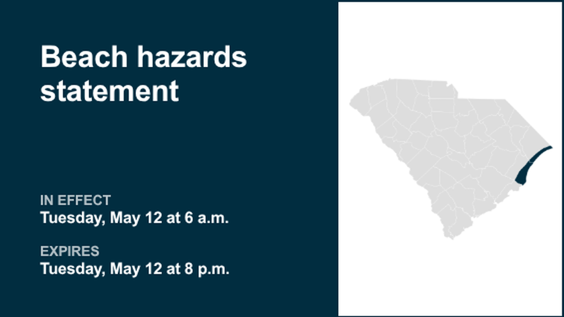 Beach hazards statement issued for Myrtle Beach area and Coastal Georgetown until Tuesday evening 
