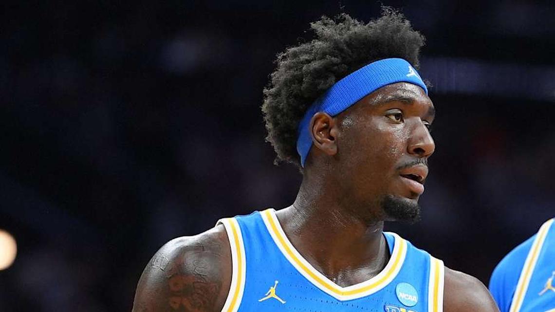  Mar 22, 2026; Philadelphia, PA, USA; UCLA Bruins forward Eric Dailey Jr. (3) reacts against the UConn Huskies in the first half during a second round game of the men's 2026 NCAA Tournament at Xfinity Mobile Arena. Mandatory Credit: Kyle Ross-Imagn Images | Kyle Ross-Imagn Images 