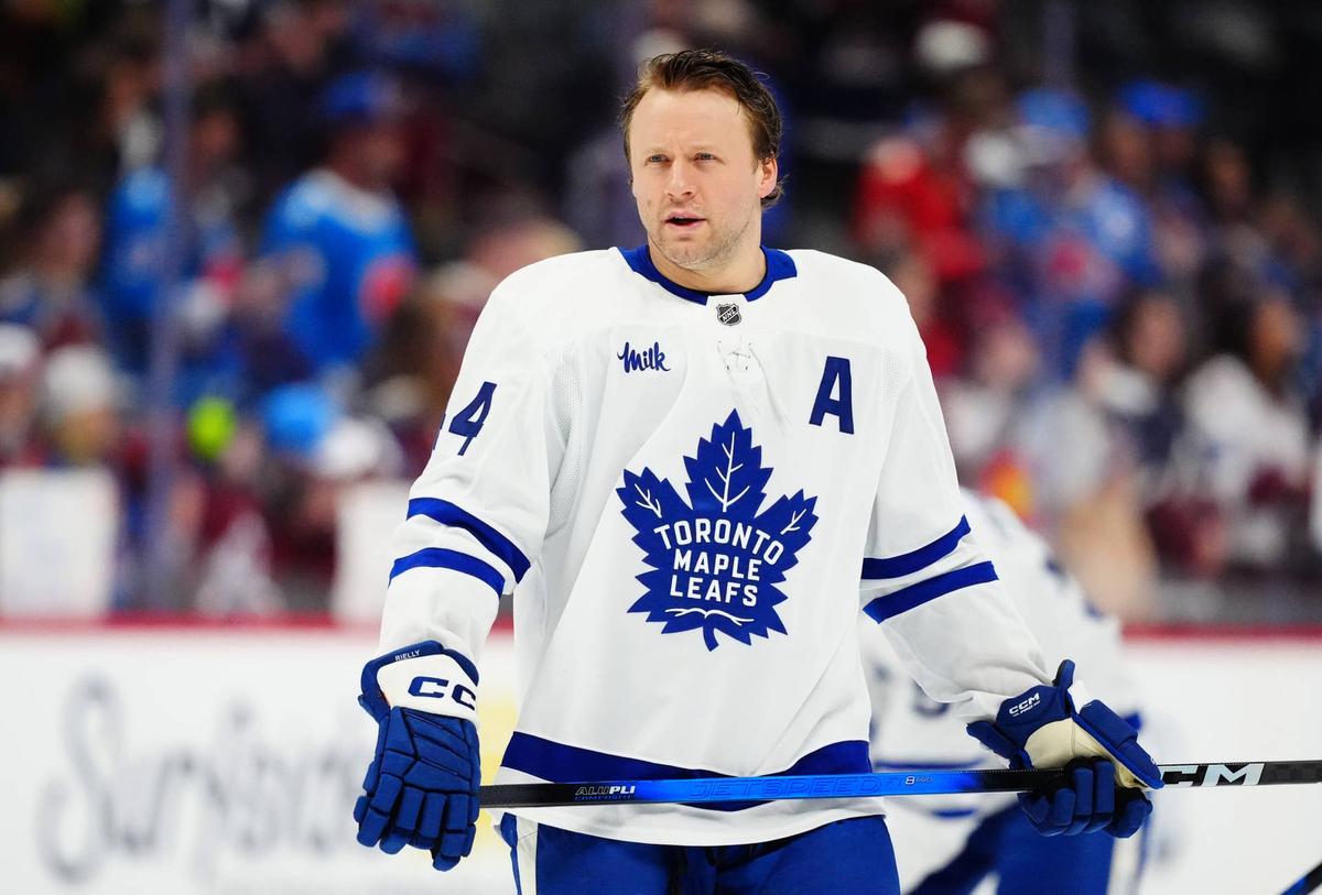  Toronto Maple Leafs defenseman Morgan Rielly (44) at Ball Arena. Ron Chenoy-Imagn Images