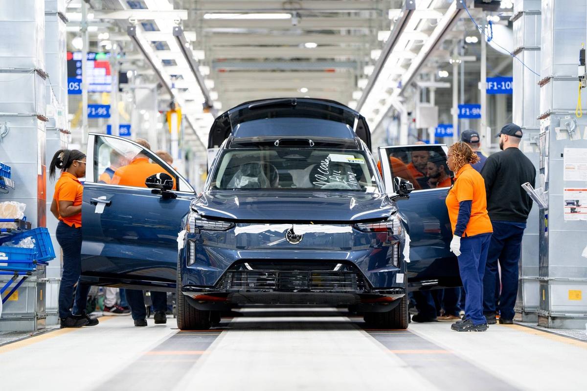  A Volvo EX90 being produced at its Ridgeville, S.C. plant