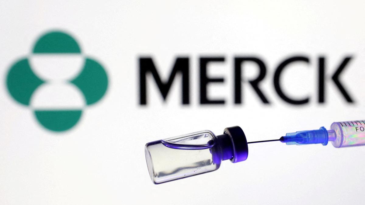 FILE PHOTO: A vial and syringe are seen in front of Merck logo in this illustration taken March 26, 2025. REUTERS/Dado Ruvic/Illustration/File Photo