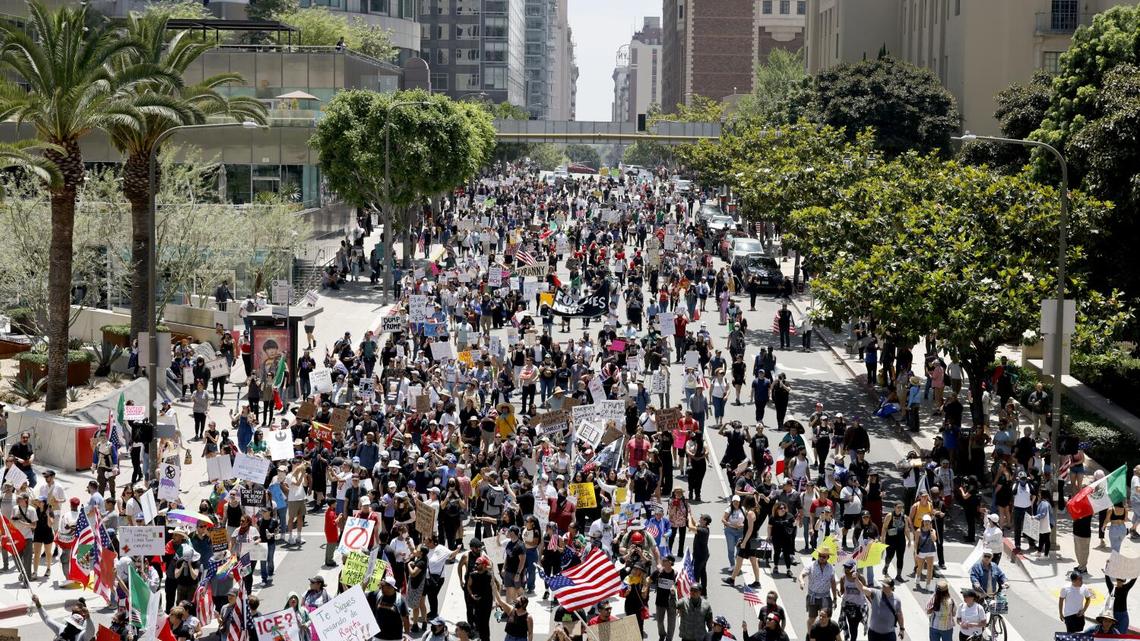 Protesters during the "No Kings" demonstration in Los Angeles on Saturday, June 14, 2025. Federal crackdowns risk eroding peaceful assembly rights.