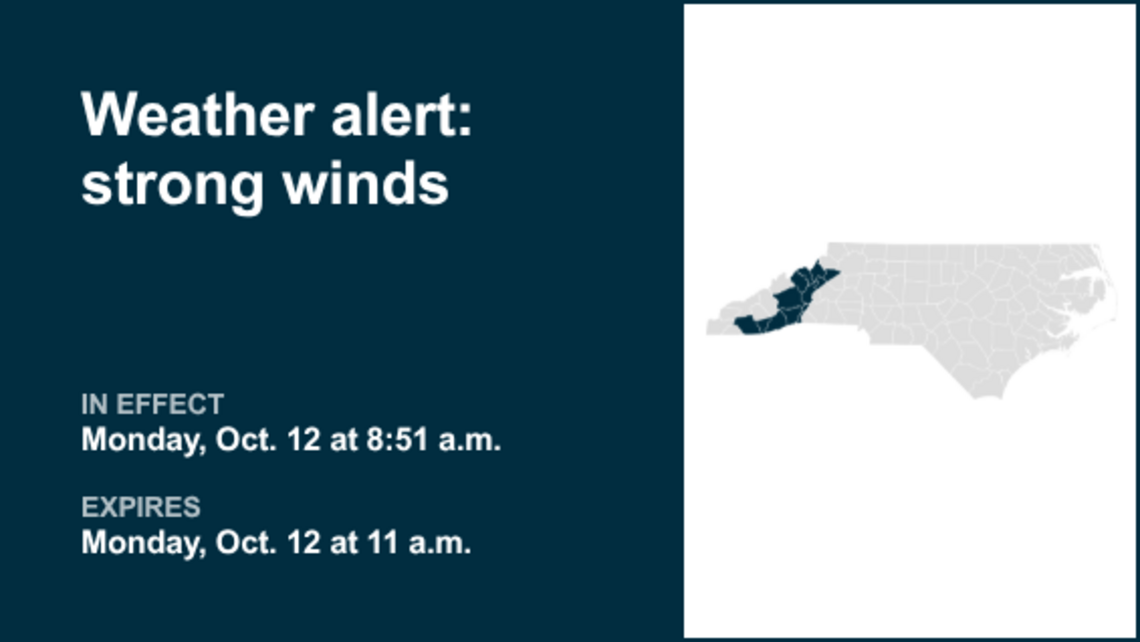 Weather alert issued for Western North Carolina until Monday midday 