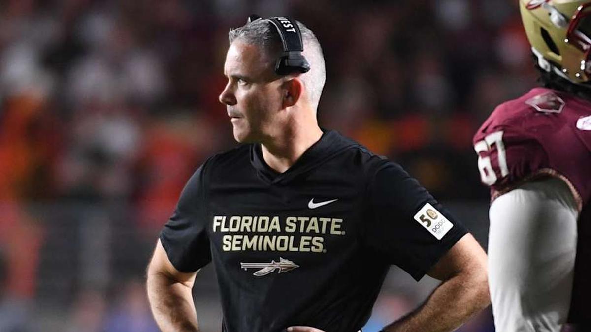  Oct 4, 2025; Tallahassee, Florida, USA; Florida State Seminoles head coach Mike Norvell during the second half against the Miami Hurricanes at Doak S. Campbell Stadium. Mandatory Credit: Robert Myers-Imagn Images | Robert Myers-Imagn Images 