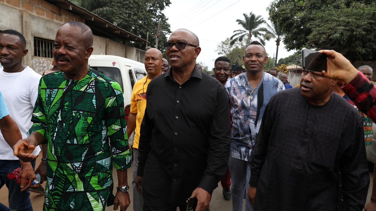 Labour Party (LP) Presidential candidate, Peter Obi, arrives at a polling unit to cast his vote during Nigeria's presidential election in his hometown in Agulu, Anambra state, Nigeria February 25, 2023. REUTERS/Temilade Adelaja/ File Photo