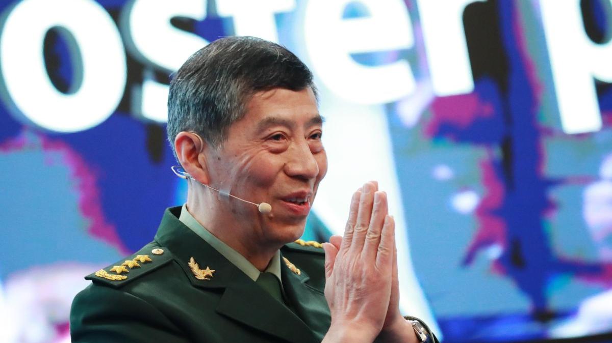 Then-Chinese State Councilor and Minister of National Defence General Li Shangfu gestures before delivering his speech during a plenary session of the International Institute for Strategic Studies Shangri-la Dialogue at the Shangri-la hotel in Singapore, on June 4, 2023. On Thursday, he was given a suspended death sentence for bribery. File Photo by How Hwee Young/EPA-EFE