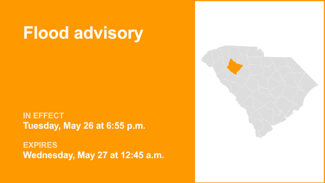UPDATE: Flood advisory affecting Laurens County until early Wednesday 