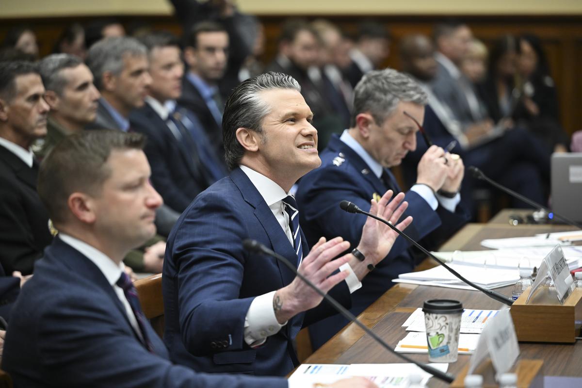 Defense Secretary Pete Hegseth testifies during a House Armed Services Committee hearing on the Department of Defense's budget request on Capitol Hill in Washington, on Wednesday, April 29, 2026. (Kenny Holston/The New York Times)