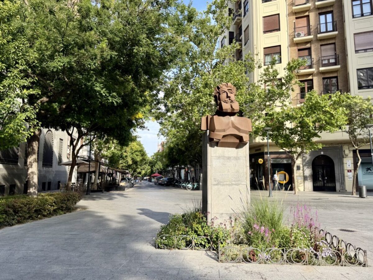  Why is this pretty pedestrian square deserted? Everyone was in the Zaragoza bars watching Spain play a World Cup match. Photo credit: Cathy Bennett Kopf 