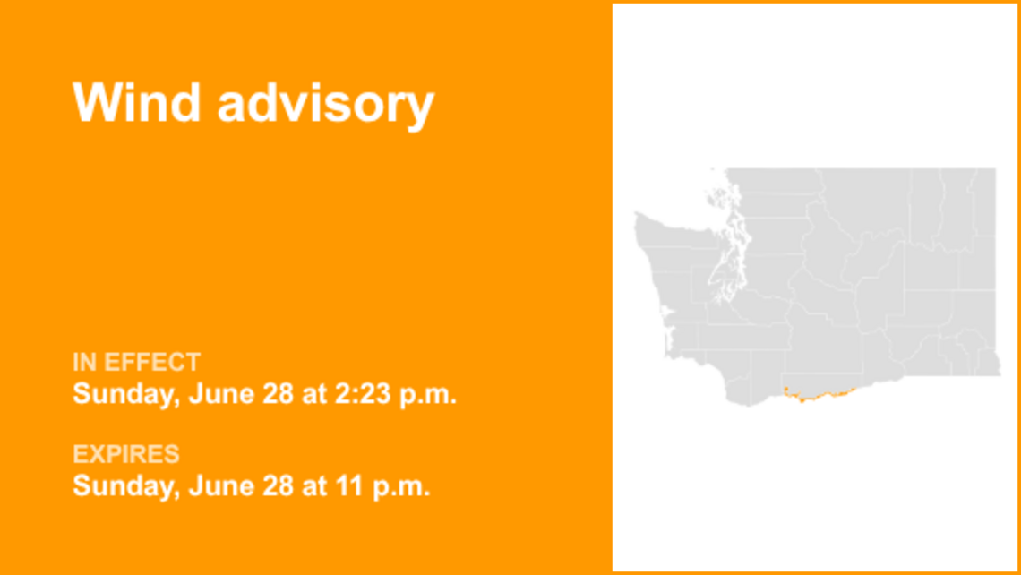 UPDATE: Wind advisory in place for Eastern Columbia River Gorge of Washington until Sunday night 