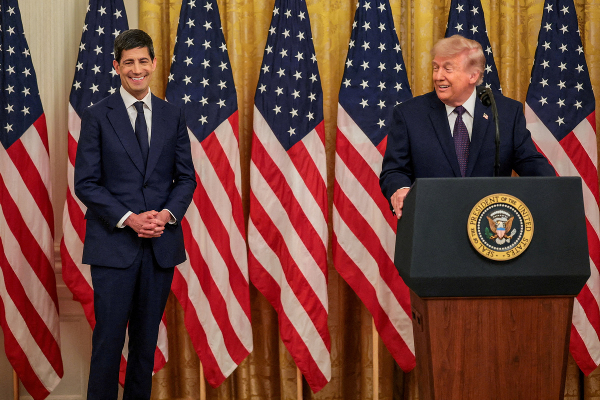 FILE PHOTO: U.S. President Donald Trump delivers remarks during the swearing-in ceremony for incoming Federal Reserve Chair Kevin Warsh in the East Room of the White House in Washington, D.C., U.S., May 22, 2026. REUTERS/Jonathan Ernst/File Photo