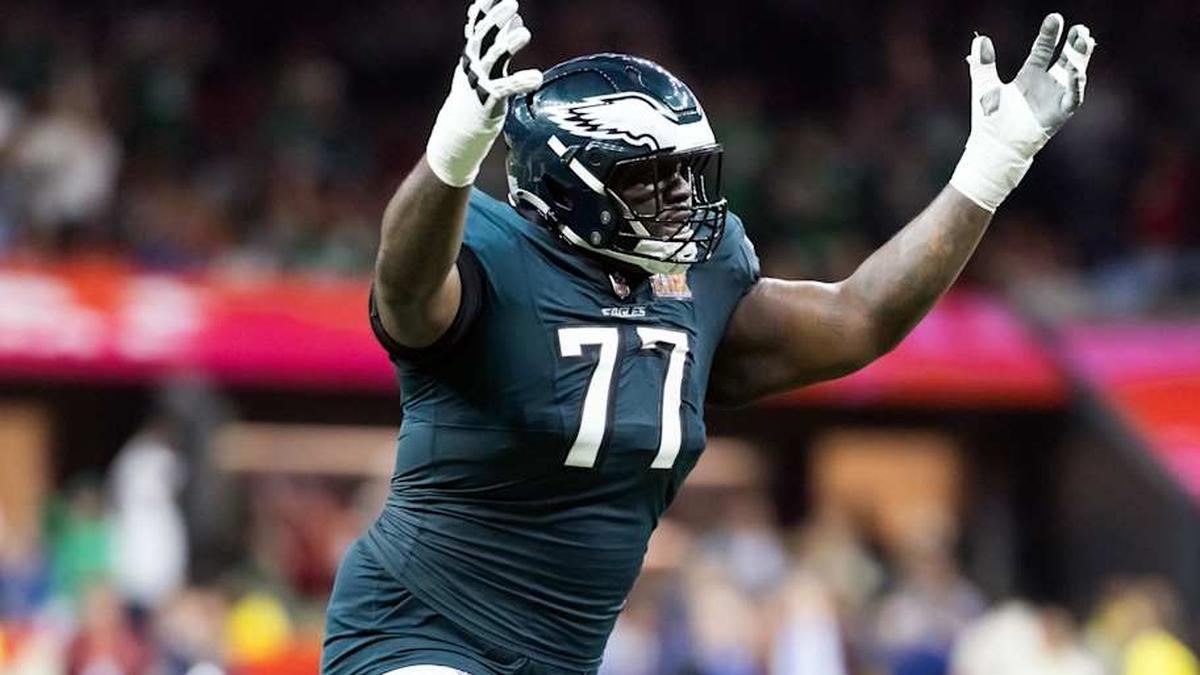  Mekhi Becton won the Super Bowl with the Eagles in 2024. | Mark J. Rebilas-Imagn Images 