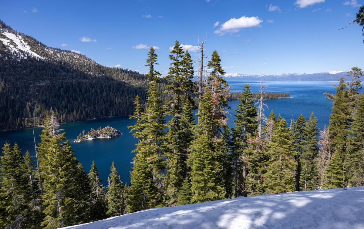 South Lake Tahoe is seen in April 2025. The Ritz-Carlton, Lake Tahoe in Truckee is one of the world’s best resorts, according to Conde Nast Traveler.