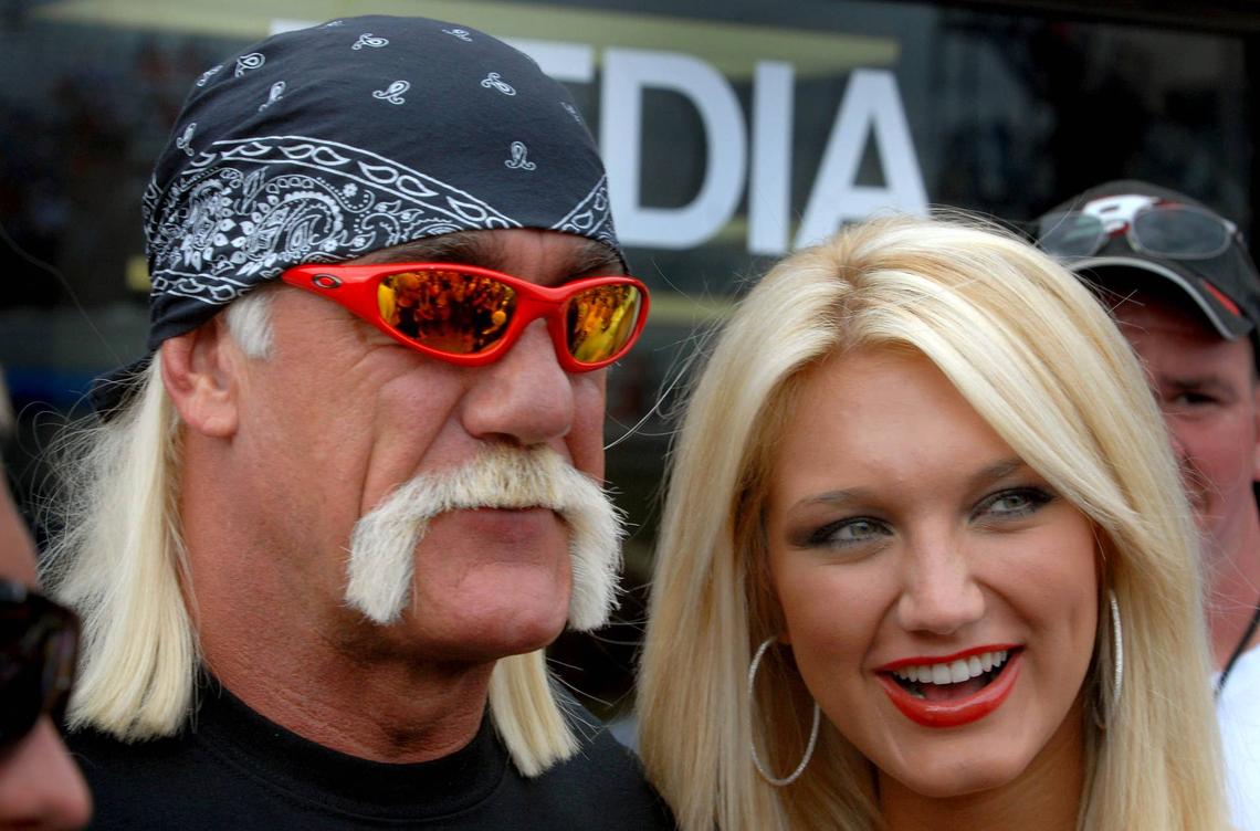  Sept. 24, 2006; Dover, DE, USA; Hulk Hogan and daughter Brooke Hogan prior to the Nascar Nextel Cup Dover 400 at Dover International Speedway. Mandatory Credit: Mark J. Rebilas-USA TODAY Sports Copyright © 2006 Mark J. Rebilas 