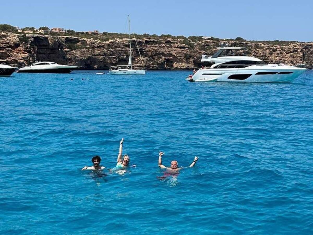  Taking a splendid dip in the beautiful waters off the coast of Formentera. Photo credit: Margot Black 