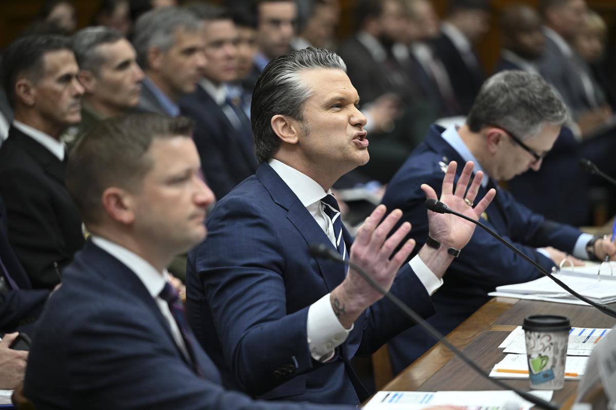 Defense Secretary Pete Hegseth testifies during a House Armed Services Committee hearing on the Department of Defense's budget request on Capitol Hill in Washington, on Wednesday, April 29, 2026. (Kenny Holston/The New York Times)