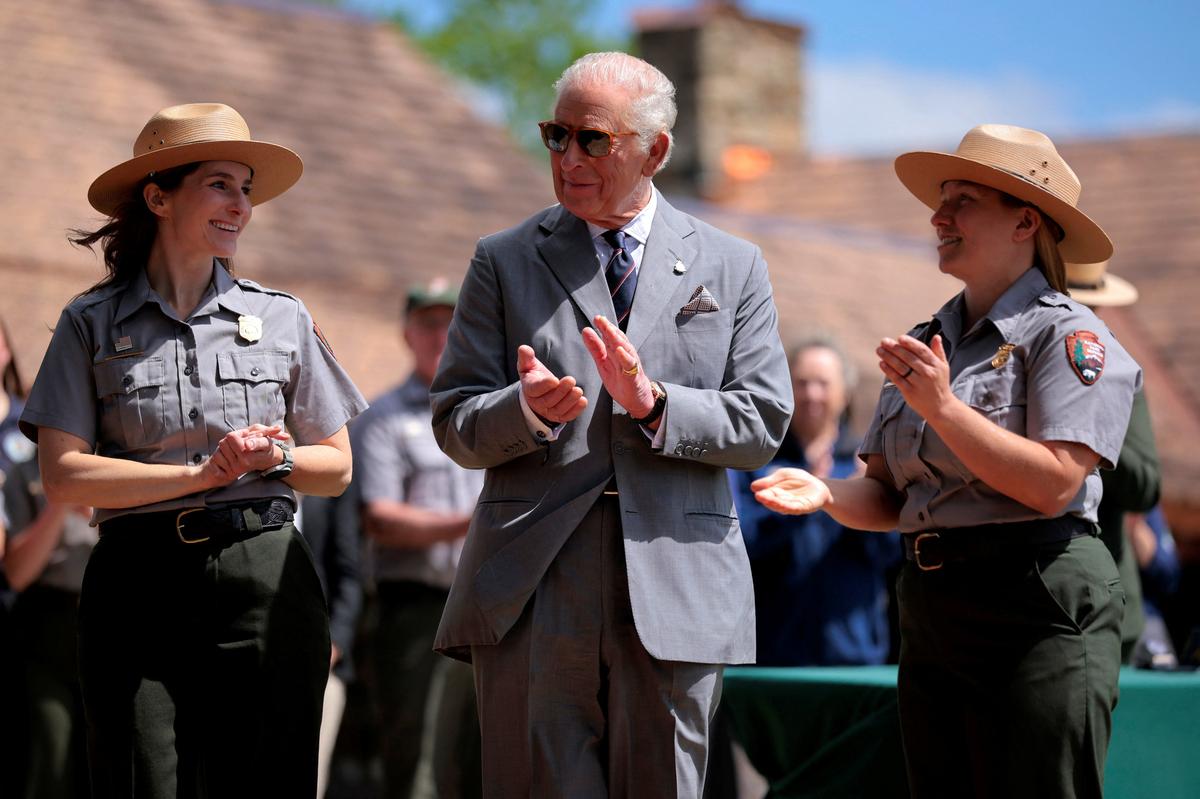 King Charles visits Dickey Ridge Visitor Center at Shenandoah National Park on the final day of the state visit of King Charles and Queen Camilla, in Front Royal, Virginia, U.S., April 30, 2026. Chip Somodevilla/Pool via REUTERS