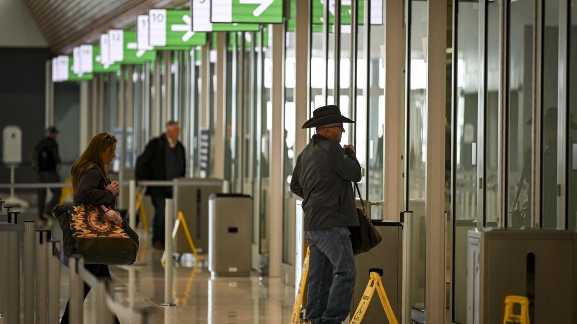 Travelers work their way through the west security station at Denver International Airport in Denver on Dec. 12, 2024. (AAron Ontiveroz/The Denver Post/TNS)