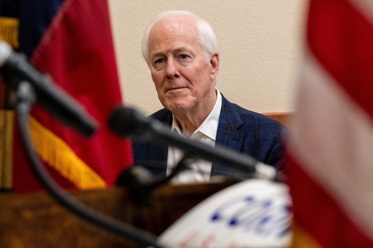 U.S. Senator John Cornyn (R-TX) attends a campaign event for re-election in Schertz, Texas, U.S. March 2, 2026.  REUTERS/Joel Angel Juarez