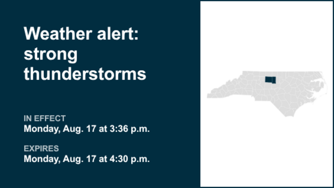 UPDATE: Weather alert affecting the Piedmont region Monday night, says the NWS 