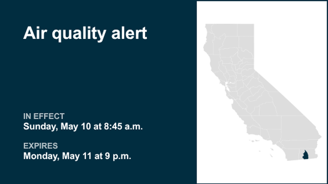 Ozone pollution alert issued for Imperial Valley Monday 