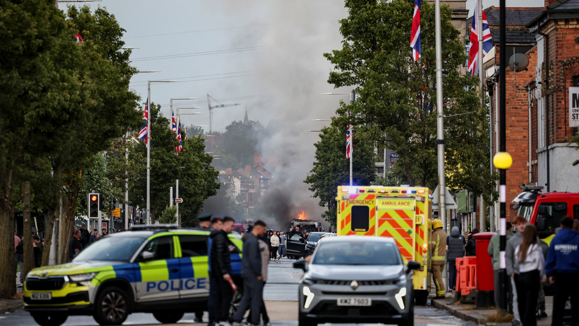 Anti-immigrant protests flare up across Belfast after knife attack 