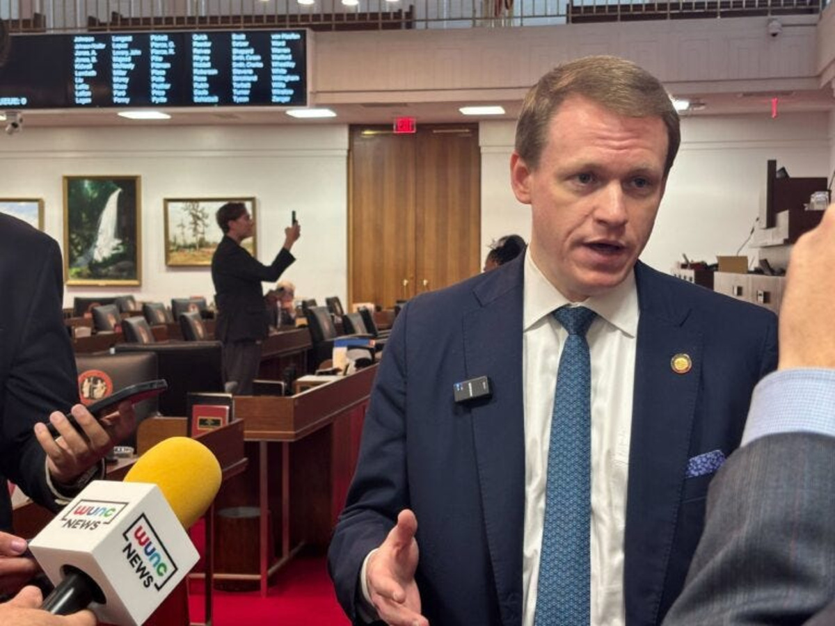 House Speaker Destin Hall (R-Caldwell) speaks to reporters on April 29, 2026.