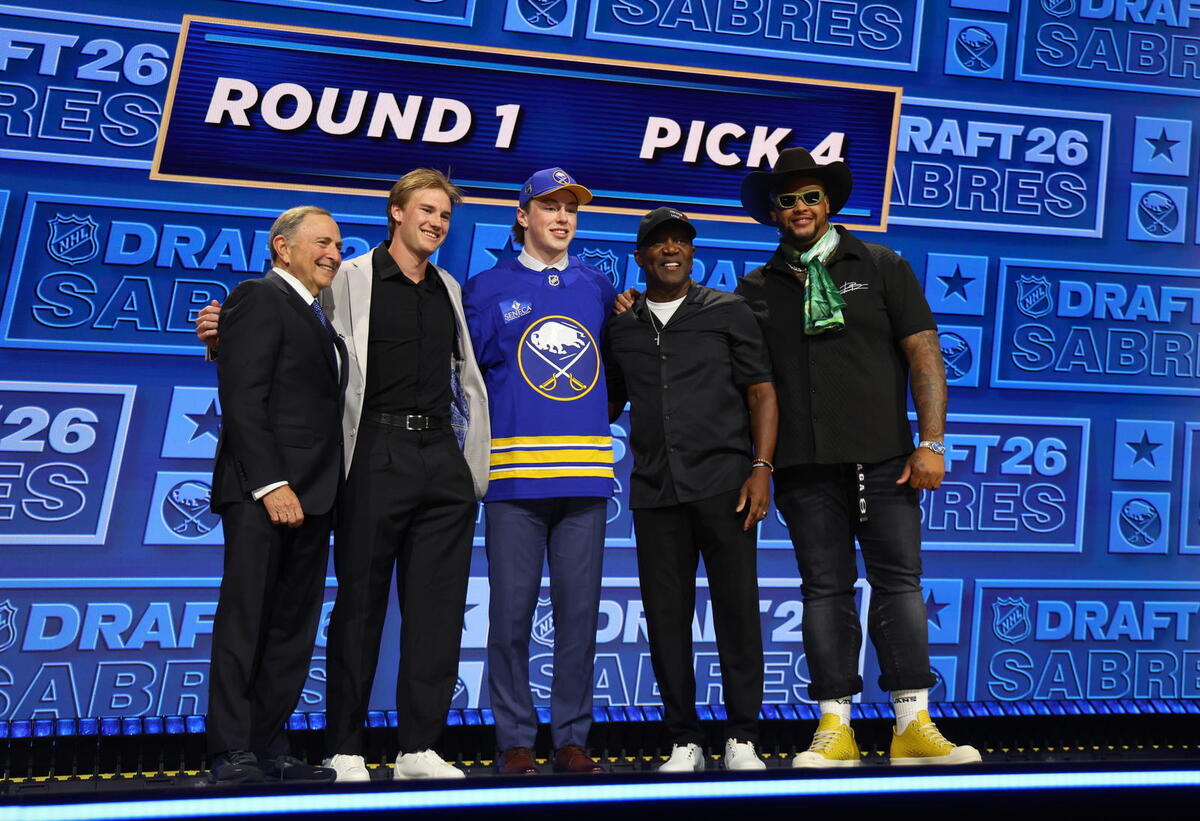  Daxon Rudolph was Buffalo's first pick in the 2026 NHL draft (Timothy T. Ludwig-Imagn Images) 
