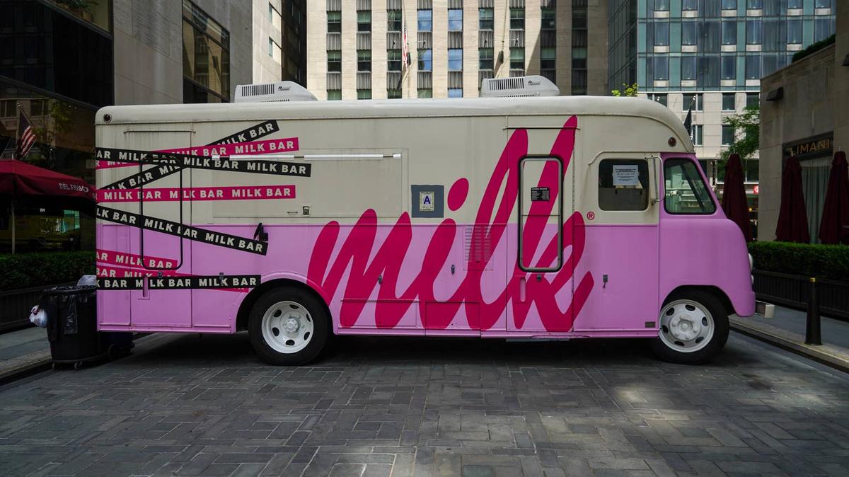 NEW YORK CITY - JULY 16, 2020: Milk Bar Truck at Rockefeller Center in Midtown Manhattan.
