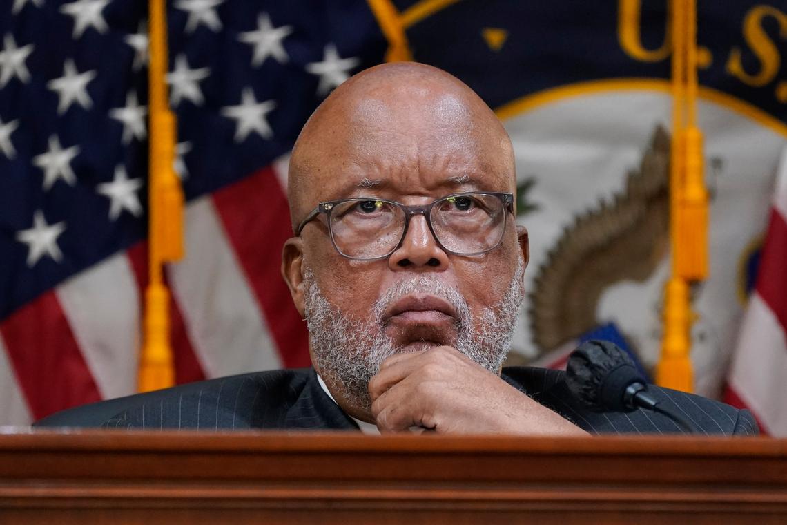 FILE - Chairman Bennie Thompson, D-Miss., listens as the House select committee investigating the Jan. 6 attack on the U.S. Capitol holds a hearing at the Capitol in Washington, July 12, 2022. (AP Photo/J. Scott Applewhite, File)