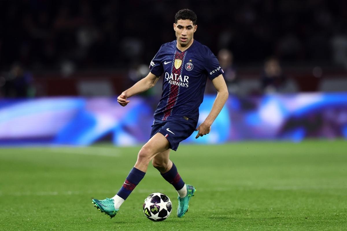  Paris (France), 25/02/2026.- Achraf Hakimi of Paris Saint Germain in action during the UEFA Champions League play-offs 2nd leg match between Paris Saint-Germain and AS Monaco in Paris, France, 25 February 2026. (Liga de Campeones, Francia) EFE/EPA/Teresa Suarez