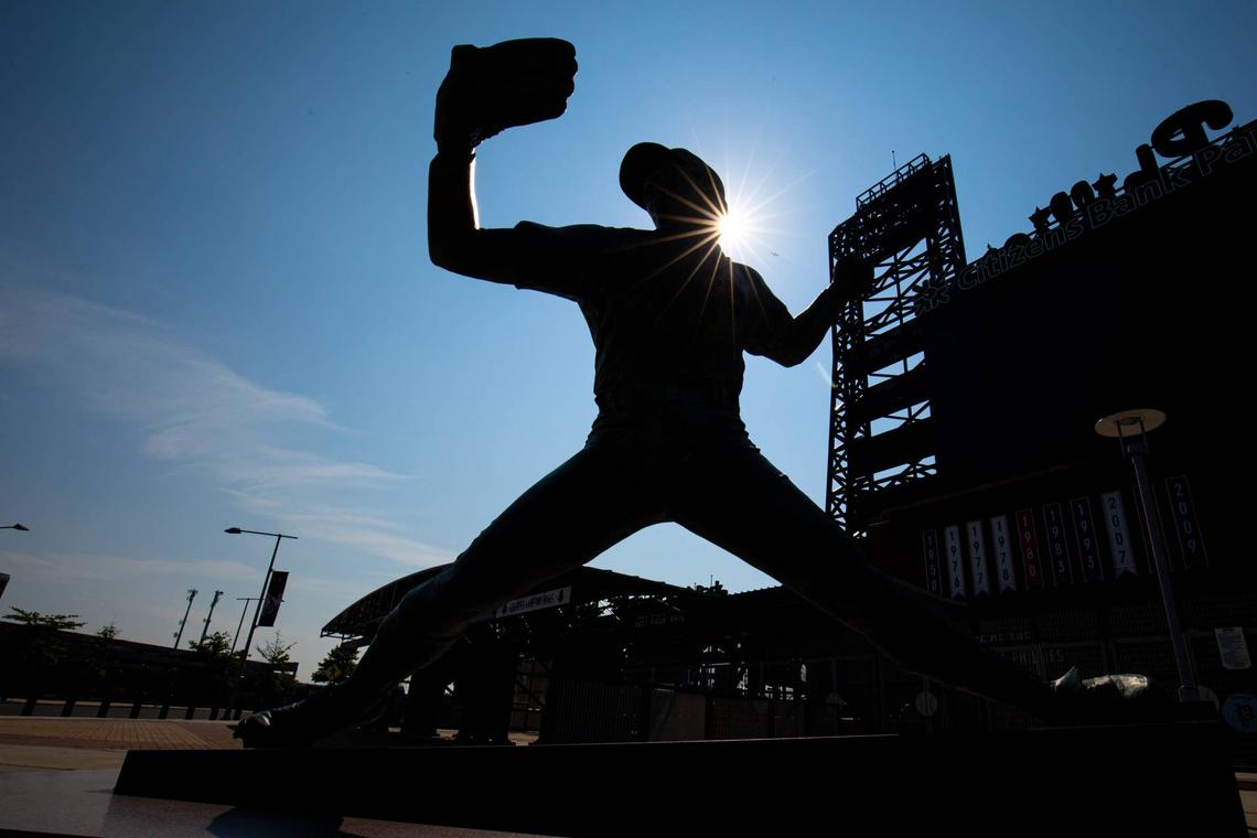  A statue of Philadelphia Phillies great Steve Carlton is seen outside Citizens Bank Park. Bill Streicher-USA TODAY Sports via Imagn Images