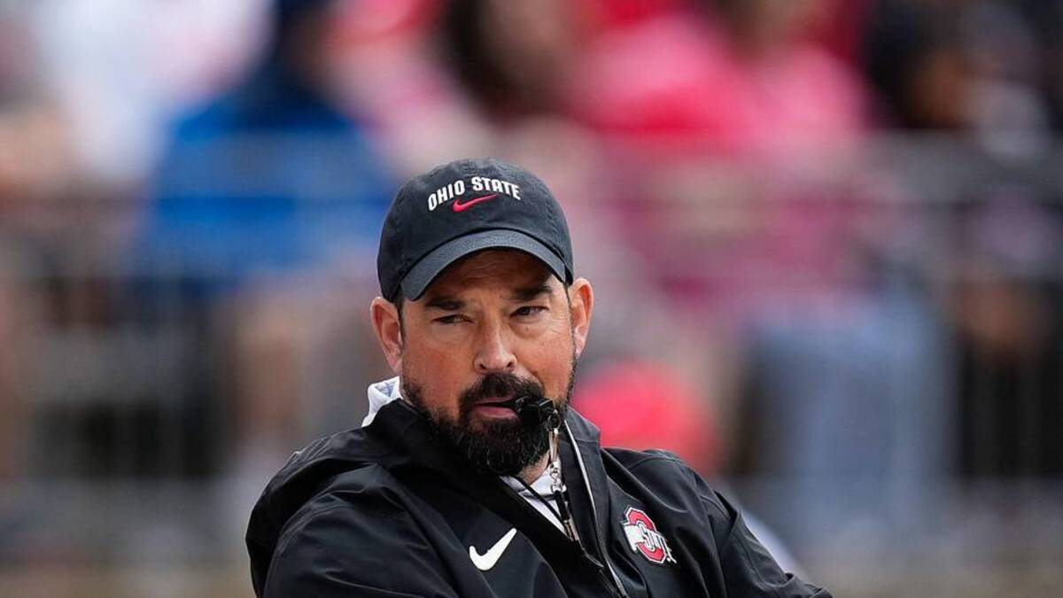  Ohio State Buckeyes head coach Ryan Day watches his players in the first half of the Ohio State football spring game at Ohio Stadium on Saturday, April 18, 2026 in Columbus, Ohio. | Samantha Madar/Columbus Dispatch / USA TODAY NETWORK via Imagn Images 