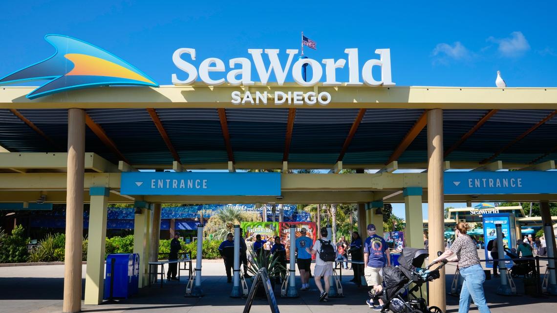 The entrance to SeaWorld San Diego, pictured on Sept. 12, 2025.  (Nelvin C. Cepeda / The San Diego Union-Tribune)
