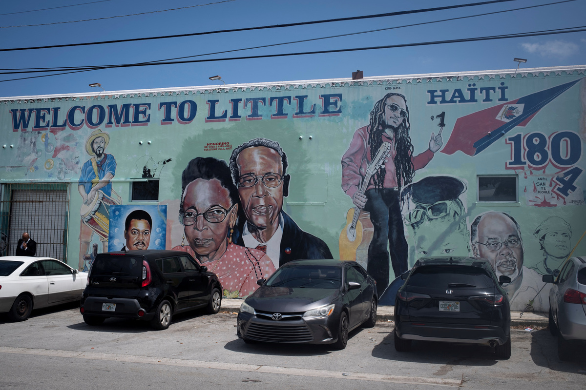 A mural covers a wall in the Little Haiti neighborhood in Miami, Florida, U.S., June 26, 2026. REUTERS/Marco Bello